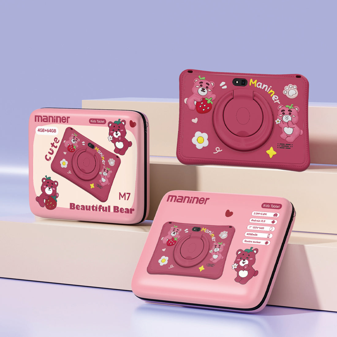 MANİNER M7 ROSE RED KIDS TABLET