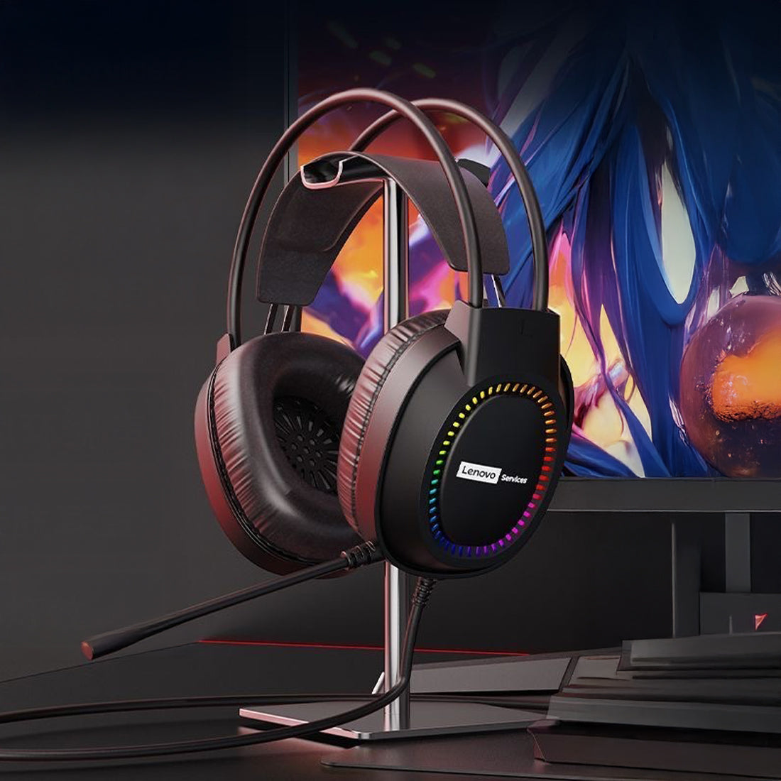 LENOVO E03 BLACK USB GAMING HEADPHONE
