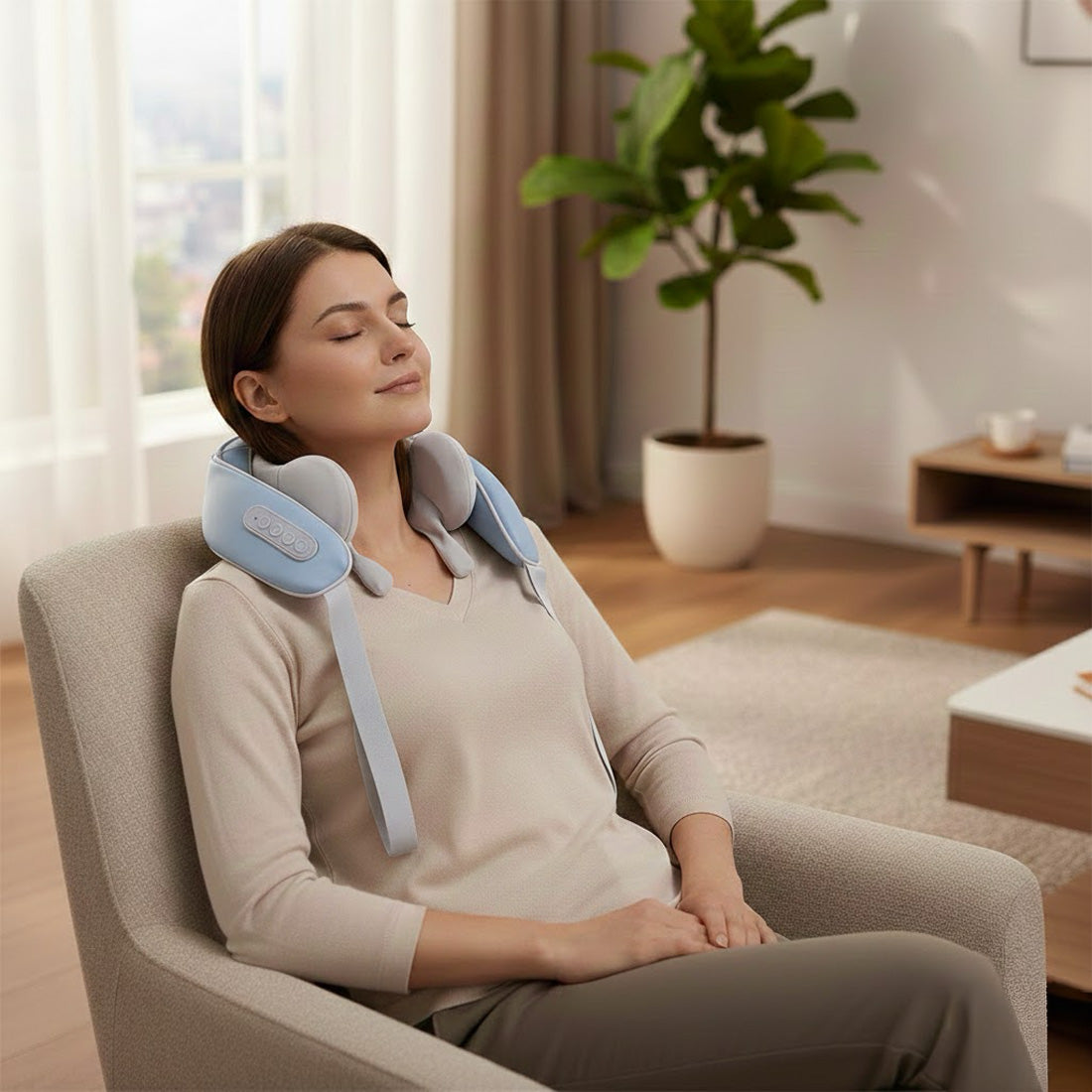 LENOVO H1 BLUE AND WHITE SMART MASSAGE SHAWL