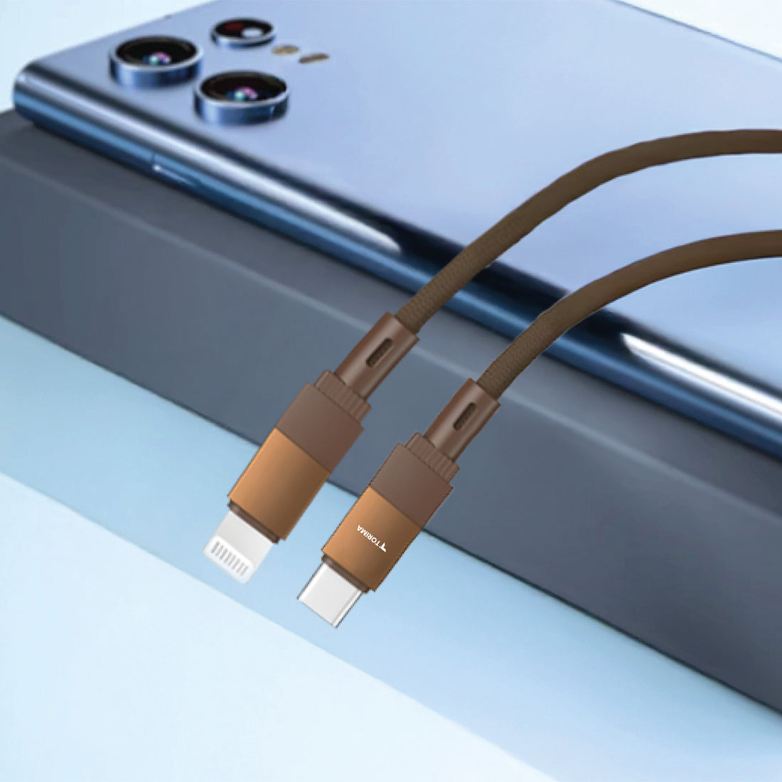 TORİMA U18 BROWN TYPE-C TO LIGHTNING CABLE