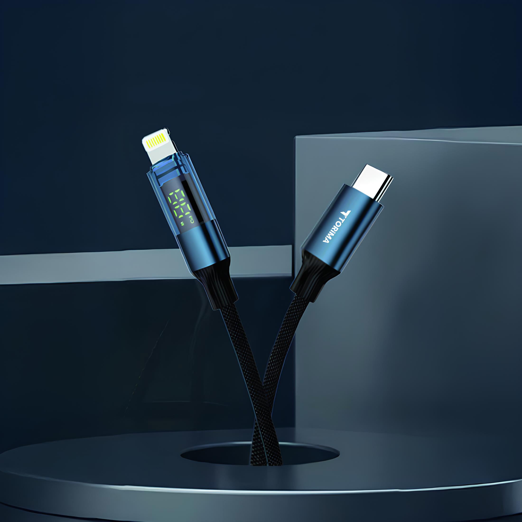 TORİMA U22 BLACK TYPE-C TO LIGHTNING CABLE